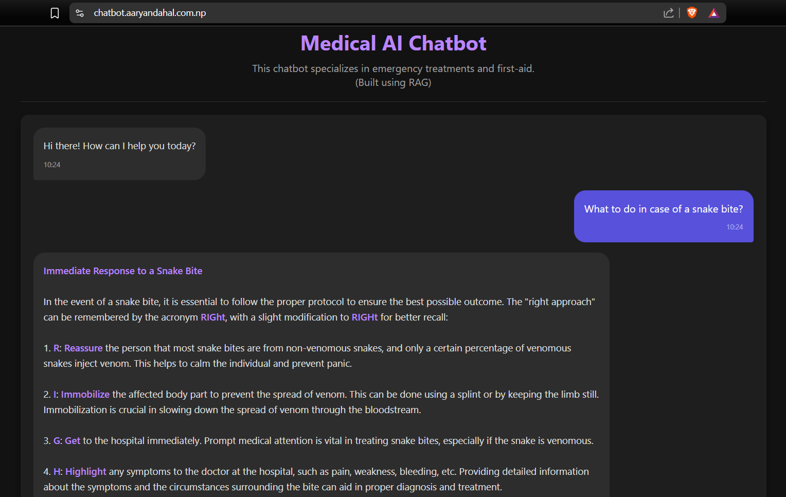 Medical Chatbot with RAG